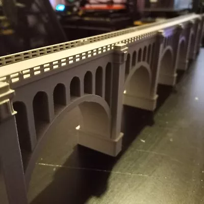 N Scale 2 Lane Bridge 30-Inch Long Paulins Kill Viaduct Bridge 3D Printed. • $89.99