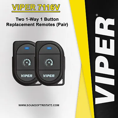 Pair Of Viper 7116V 1-Way 1 Button Replacement Remote Control Transmitter 7111V • $49.99