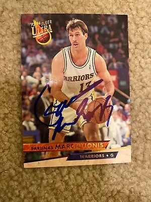 Sarunas Marciulionis Signed Card Golden State Warriors Lithuania • $11.99