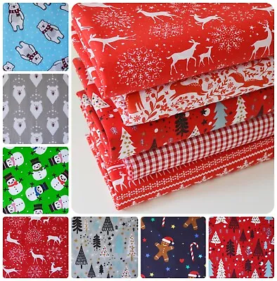 Christmas PolyCotton Quality Fabric Poly Cotton Fabric Per Fat Quarter • £2.99