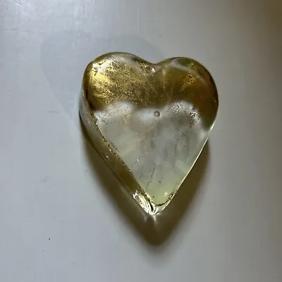 Randy Strong Dichroic Heart Shaped Art Glass Paperweight Signed 1992 • $35.27