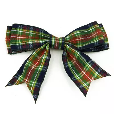 TARTAN CHRISTMAS Double Bows Ribbon Bows With Tails 3.5  4/8/20 10 Colours • £2.95