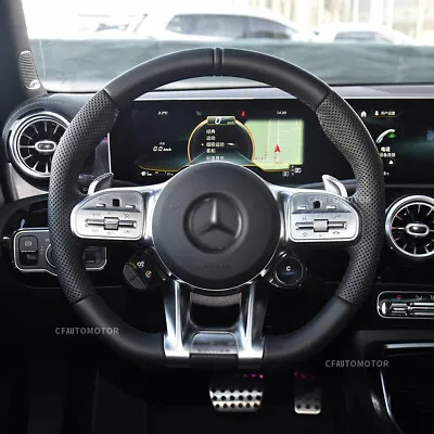 Full Leather Steering Wheel Fits Mercedes-Benz AMG A 19-20 G63 C63 E63 S63 • $399