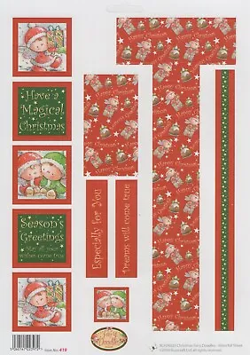 Fairy Doodles A4 Die Cut Decoupage Paper Christmas Waterfall - BCFD0025 • £1.99