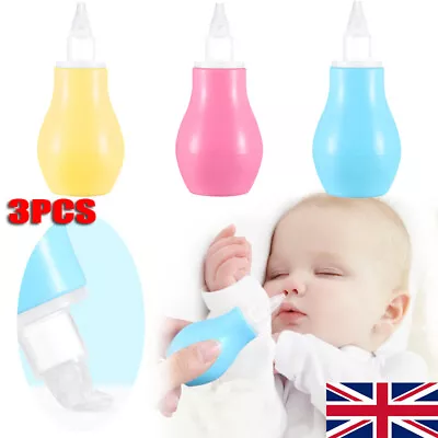3PCS Baby Nasal Aspirator Suction Vacuum Bogie/Mucus Sucker Nose Cleaner UK • £5.03
