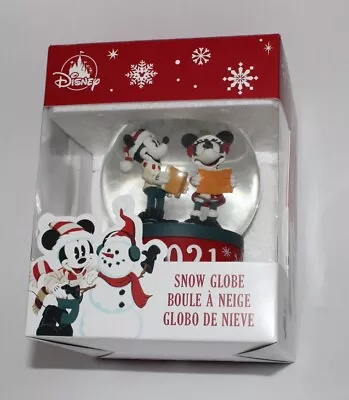 Disney Store Mickey And Minnie 2021 Snow Globe Rare Collection Christmas Carols • $12.99