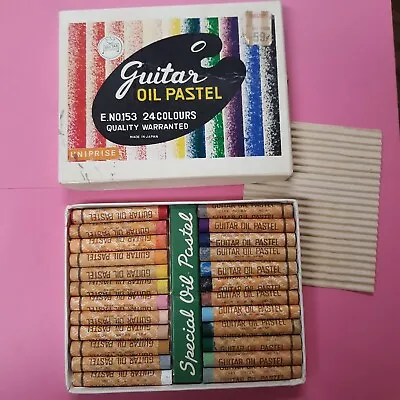 Vintage Guitar Oil Pastel 24 Colors In Original Box ** New Never Used ** • $19.95