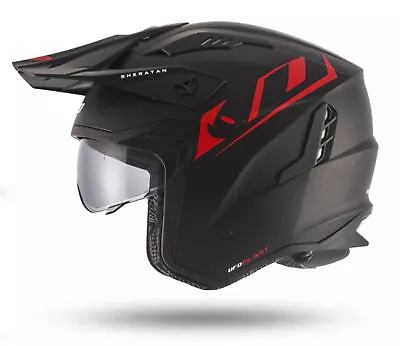 UFO Jet Sheratan Trial Scooter Motorcycle Helmet Matt Black And Retractable... • $90.98