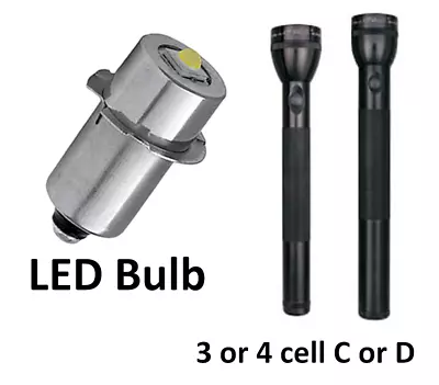 Maglite 3 Or 4 Cell C Or D 4.5- 6V LED Flashlight Replacement/Upgrade Bulb NEW • $10.99