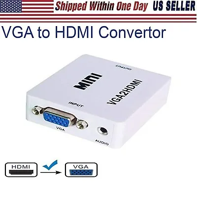 Mini HD  VGA To HDMI Video Converter Box Adapter For Laptop & Dispaly Projector • $7.99