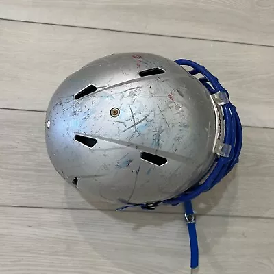 Riddell Speed Silver Football Helmet W/ Blue Face Mask - Size Medium Dated 2016 • $99.99