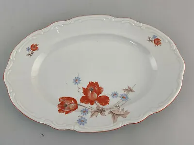 99840723 Porcelain Oval Kuchen-Platte Bowl Bareuther Floral Decoration • $57.49