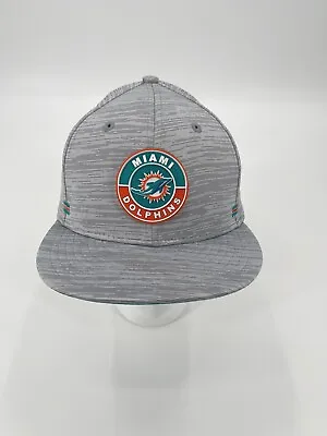 Miami Dolphins Rubber Logo All Grey W/ Aqua Brim Hat *snapback* • $14.99