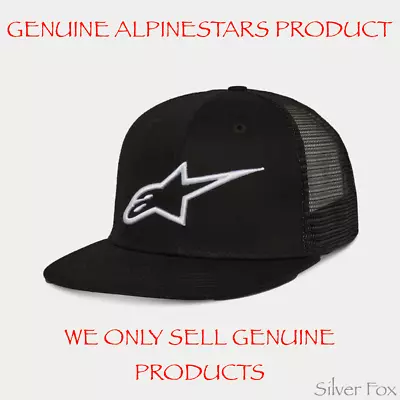 Alpinestars Stars Corp Flat Bill Brim Mesh Trucker Cap Hat Brand New With Tags • $39.95