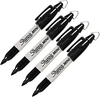 4PCS - Sharpie Mini Permanent Markers & Golf Keychain Clips Fine Point Black Ink • $11.60