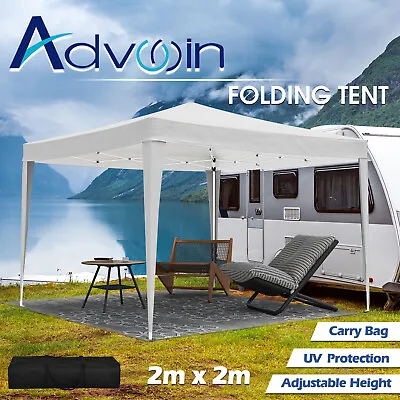 Pop Up Tent 2x2 Foldable Outdoor Marquee Wedding Party Tent Camping Gazebo White • $85.90