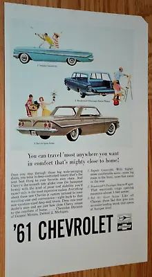 ★1961 Chevy Impala Brookwood Bel Air Original Vintage Advertisement Print Ad 61 • $9.99