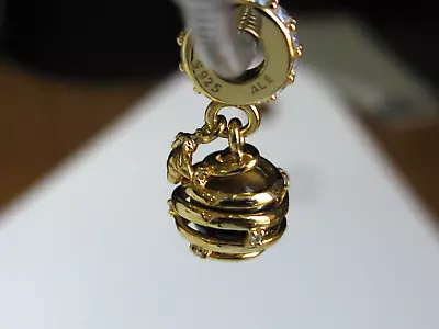 $57.95 • Buy PANDORA Sweet As Honey Shine BEE GOLD Plated DANGLE Charm 767044CZ