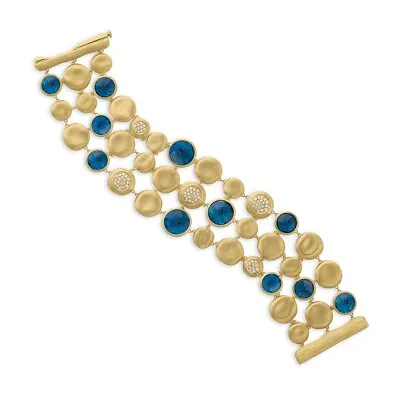 Marco Bicego 18k London Blue Topaz And Diamond Bracelet • $14670