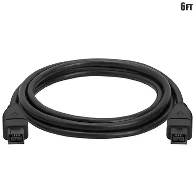 6FT FireWire 800 9Pin Male To 9 Pin Male IEEE1394b Cable Cord ILINK PC Mac Black • $16.75