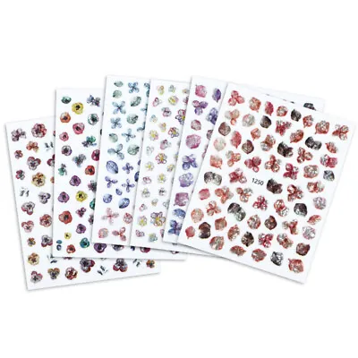 £2.63 • Buy 5x Nail Art 3D Decal Stickers Laser Flowers Pretty Petal Self-adhesive Foil Tips