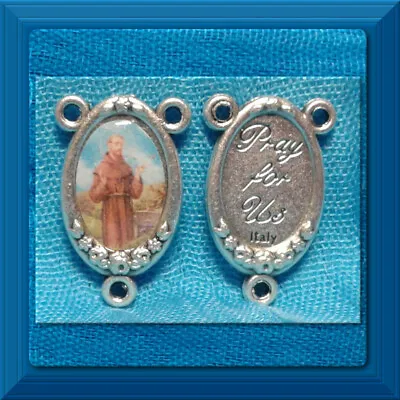 £2.40 • Buy Rosary Parts Centerpiece Saint Francis Center Color  Image  3/4  ITALY CE1c
