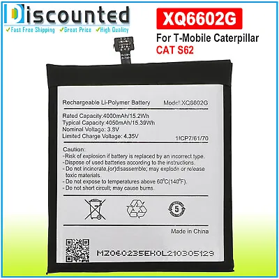 New 4000mAh For T-Mobile Caterpillar CAT S62 Replacement Battery XQ6602G • $23.49