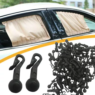 100pc Black Car Sun Shade Curtain Clip Hooks Window Curtain Hook Accessories • $6.83