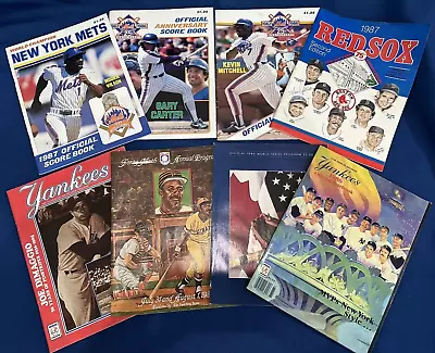 LOT Of 8 ~ 1986 1987 Mets Yankees Red Sox Programs Scorebooks Yearbook • $8.95