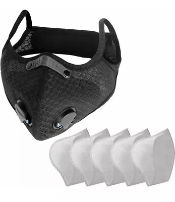 Sports Face Mask With Replaceable Filters Mask (1 Mask With 10 Filters) • $4.99