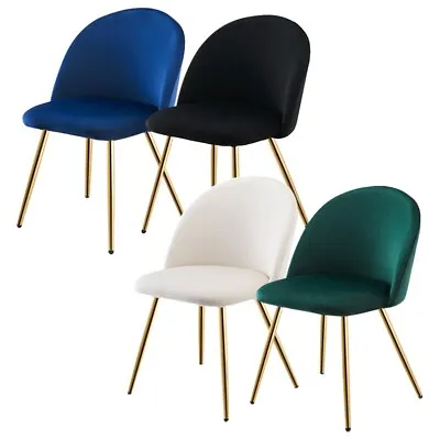 Multicolor Velvet Dining Chairs Golden Legs Modern Kitchen Dining Room Set Of 2 • $79.99