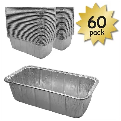 60 Pack 2LB Aluminum Foil Loaf Pans For Baking Bread • $24.95