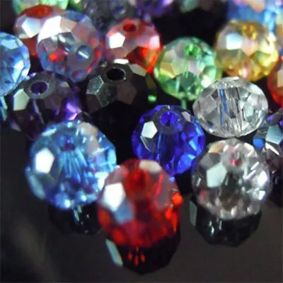 $4.79 • Buy 2mm, 3*4mm, 4*6mm, 6*8mm, Austria Faceted Crystal Glass Beads Loose Spacer 