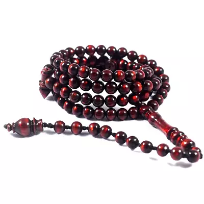 Islamic Muslim Red Black Coral Sea Yusr  99 Prayer Beads Rosary Tasbih 08 Mm • $99