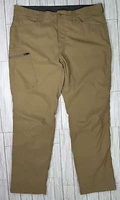 Eddie Bauer Pants Mens 38x32 Khaki Fleece Lined Nylon Blend Hiking Pocket 38 EUC • $26.99