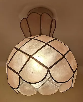 Vintage Capiz Shell Pink Tone Pineapple Ceiling Light Shade Pendant Lighting  • £29.99