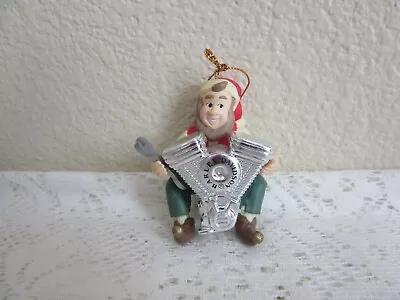 1997 VTG Harley-Davidson Christmas Ornament Elf Mechanic Sits On V-Twin Engine • $11.99