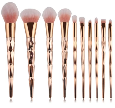 $49.95 • Buy New Style10pc Diamond Cut Rose Gold Full Sized Unicorn Makeup Brush Set