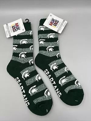 Muk Luks Gameday Michigan State Spartans Terry Loop Cushioned Socks 2 Pairs! • $22.95