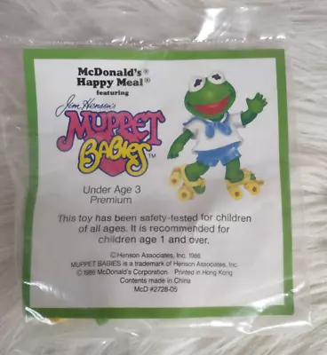 Vintage 1986 Mcdonald's Muppet Babies Under 3 PVC Kermit Happy Meal Toy 80s • $9.50