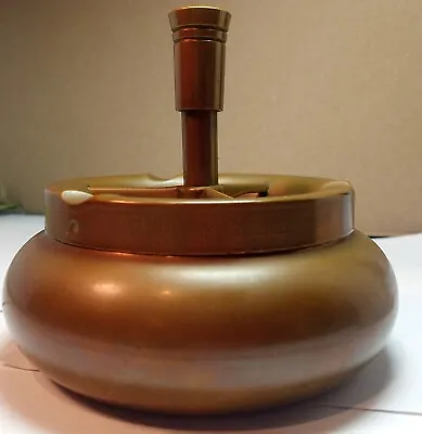 Vintage Push Down Spinning Roulette Smokeless Ashtray Brass RARE Spin-A-Way • $59