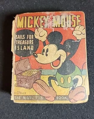 Vintage 1933 Mickey Mouse Sails For Treasure Island Big Little Book Complete • $15