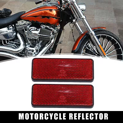 2pcs 87.5mm Red Universal Rectangular Reflective Warning Reflector Motorcycle • $12.29