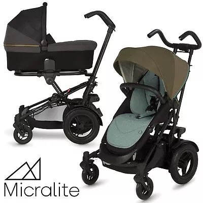 Micralite Silvercross 2 In 1 TWOFOLD Baby Pushchair Buggy Pram Carry Cot 0-4 Yrs • £199.99