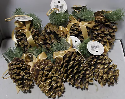 Lot Of 8 Martha Stewart Glitter PINECONE CHRISTMAS TREE Ornaments Pine Cone • $31.99