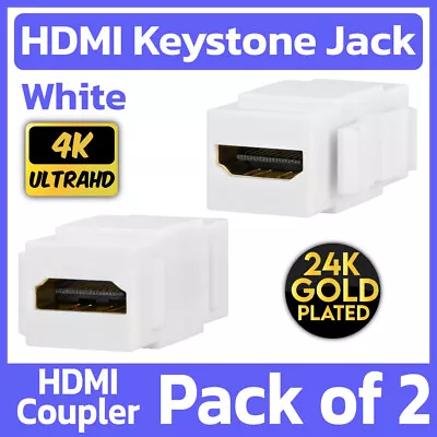 2 Pack HDMI Keystone Jack Wall Plate Female Coupler Face Plate Snap-In Insert • $9.99
