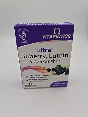 Vitabiotics Ultra Bilberry Lutein And Zeaxanthin With Anthocyanins 30 Tablets • £8.49