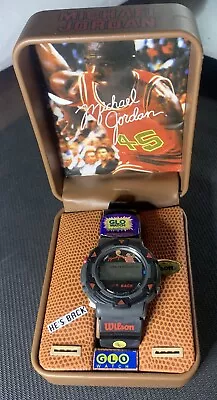 Michael Jordan Wilson Glo Watch He's Back #45 Promo NIB 1990s NBA Bulls Vintage • $18.99