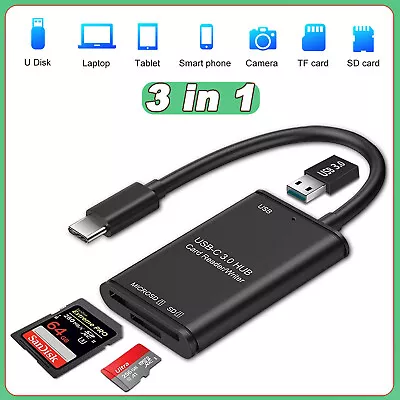 USB C To Micro SD TF Card Reader Writer Type C Hub OTG Adapter With USB 3.0 US • $8.99
