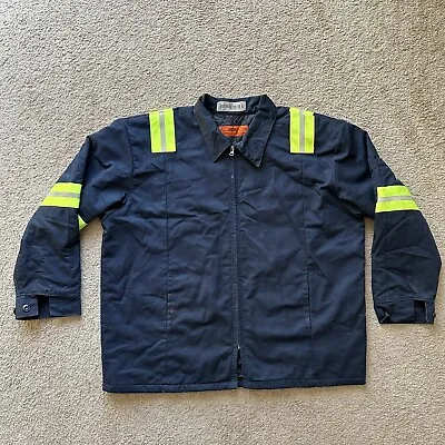 Cintas High Visibility Jacket Mens XL Insulated Full Zip Safety Point Collar • $34.95